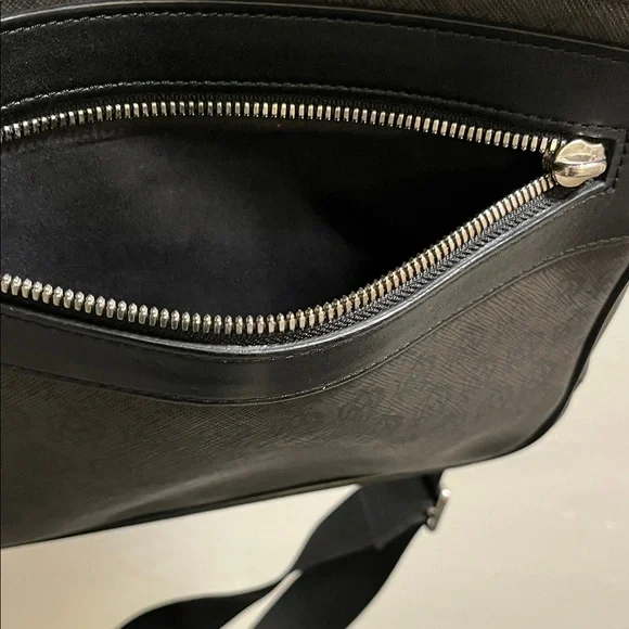 Dunhill Men's Coated Canvas Messenger Bag with Leather Trim - Picture 10 of 12